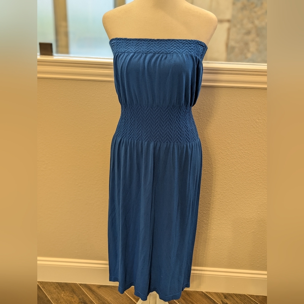 New Lark + Grey Chic Strapless Blue Dress, size S / M